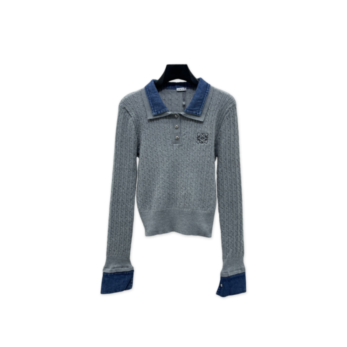 l0ew* De*1m patchwork knit long sleeve